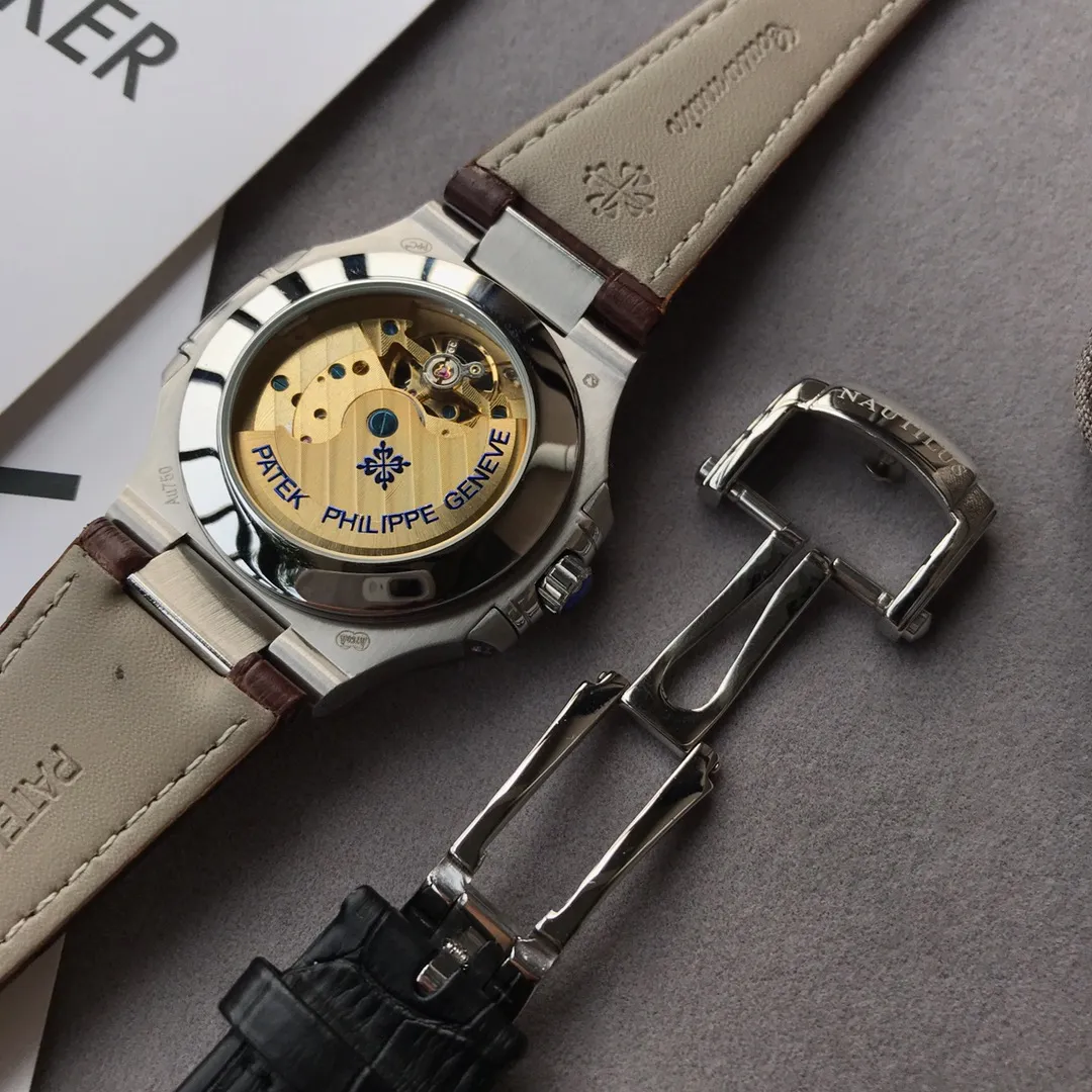 【Foreign trade import】💰1360! Patek Philippe/PATEK PHILIPPE [Series]: NAUTILUS series [Style]: Men's watch [Size]: Diameter 40mm, thickness 13mm (hand measurement is not accurate, and there is an error of 1~2m. [Movement]: Fully automatic mechanical movement carries the most complex features in the field of advanced watchmaking [Glass]: Mineral wear-resistant mirror [Strap]: Original stainless steel belt/Imported cow leather strap [Case]: Modern materials such as stainless steel [Buckle]: Original steel belt folding buckle/belt original butterfly buckle F60!